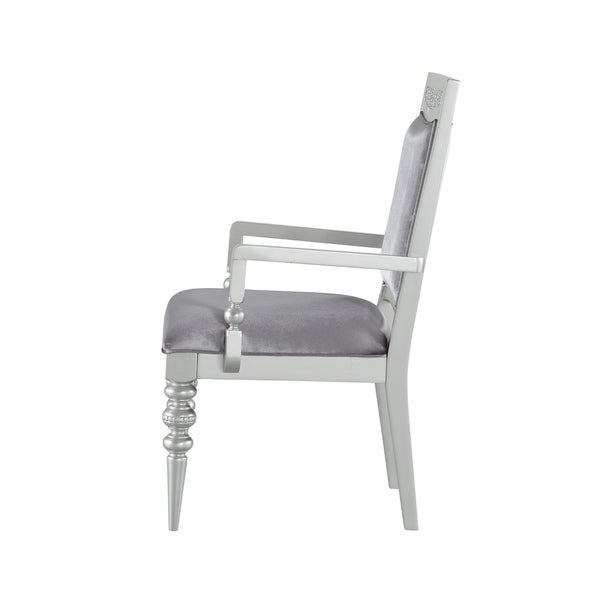 ACME Maverick Arm Chair in Fabric and Platinum