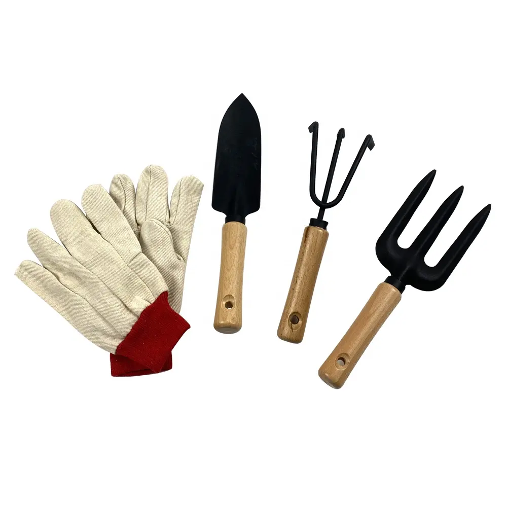 High Quality Carbon Steel 6 PCS Indoor Home Mini Gardening Tool Kit Shovel Rake Set With Plastic Handle