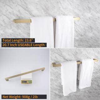 Aurora Decor 4-Piece Bathroom Set with Towel Bar Towel Robe Hook Toilet Roll Paper Holder and Hand Tower Holder in Brushed Gold CFSMDH2637BG