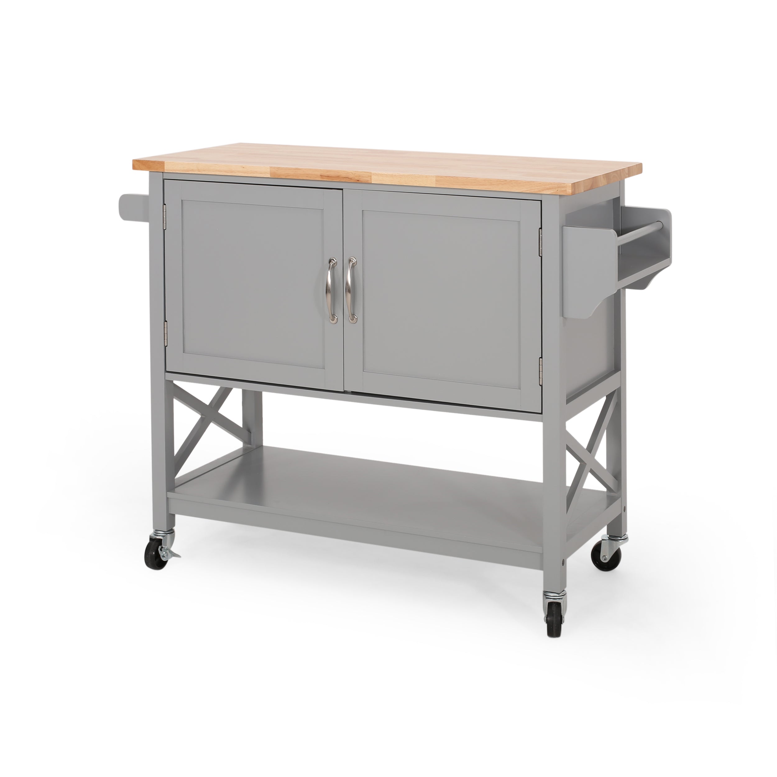 Jalaiyah Farmhouse Kitchen Cart with Wheels