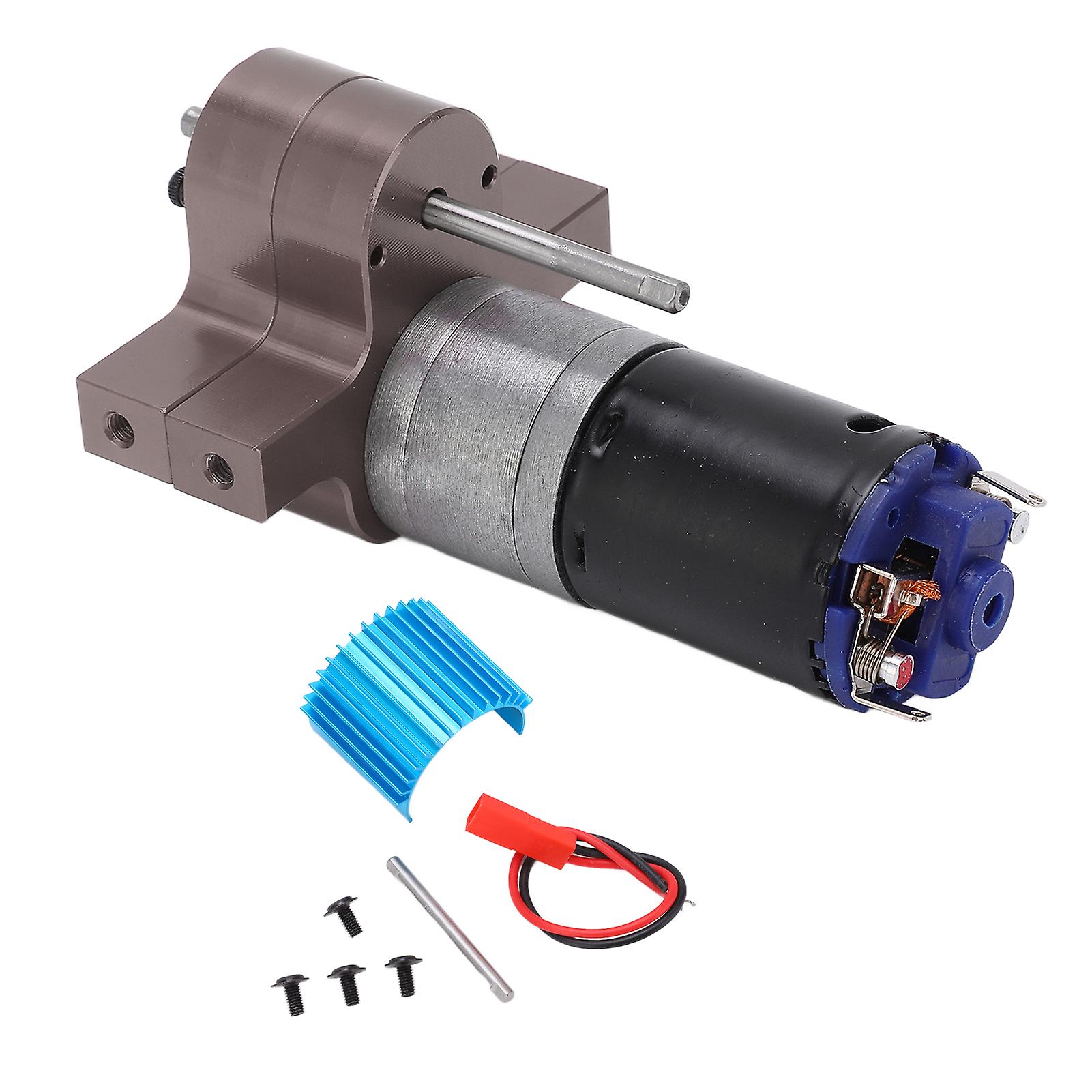 Rc Gearbox Metal Speed Change Gear Box With 370 Motor For Wpl C14 1/16 Rc Military Trucktitanium Color