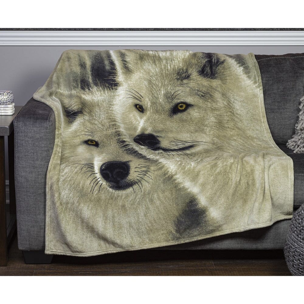 Sunlit Soulmates Wolves Super Soft Plush Fleece Throw Blanket