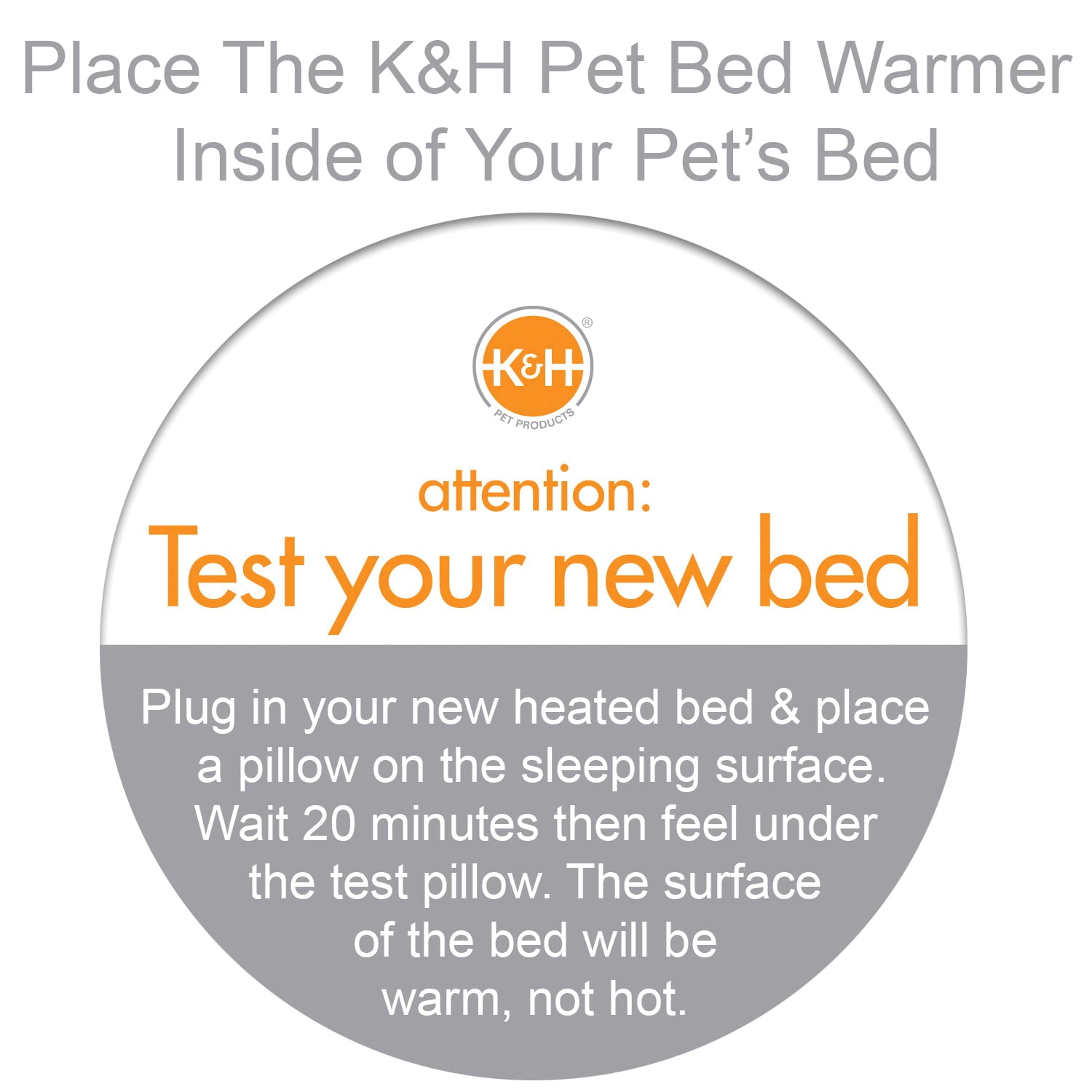 KandH Pet Products Pet Bed Warmer for Cats and Dogs， Gray， X-Large 15.75 X 25.5 Inches