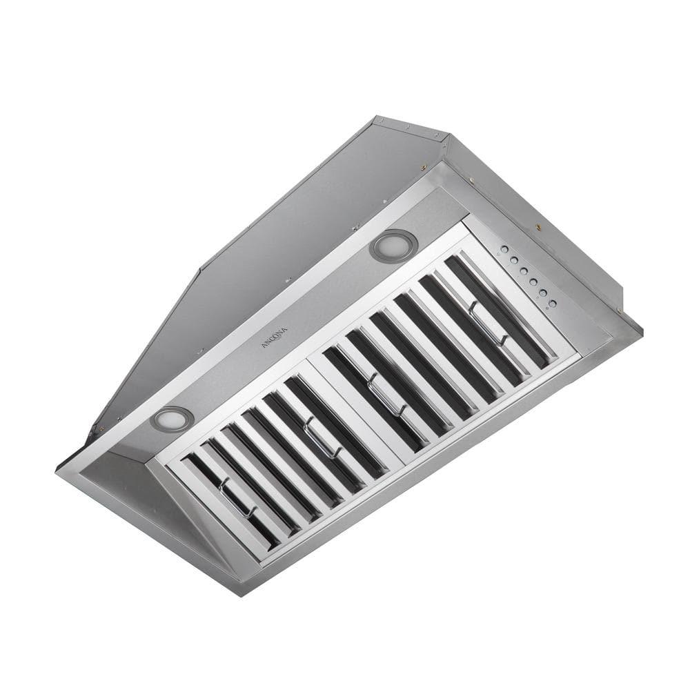 Ancona Chef Insert 28 in Range Hood with LED in Stainless Steel