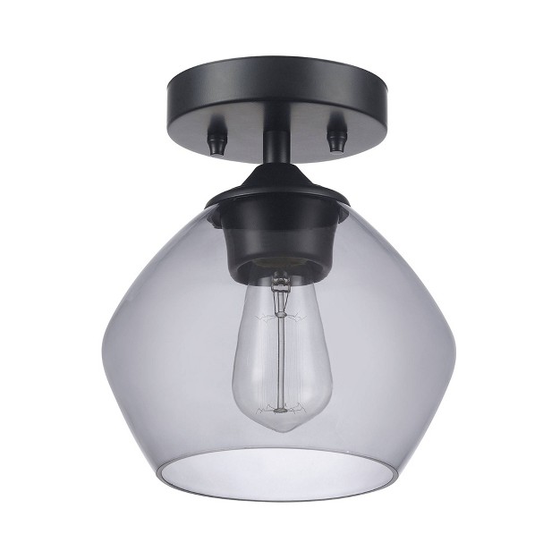 Harrow 1 light Semi flush Mount Ceiling Lighting With Smoked Glass Shade Globe Electric