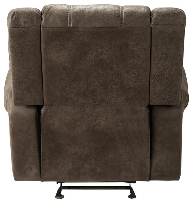 Pemberly Row 43.5 quotPolished Microfiber Glider Reclining Chair in Brown   Transitional   Recliner Chairs   by Homesquare  Houzz