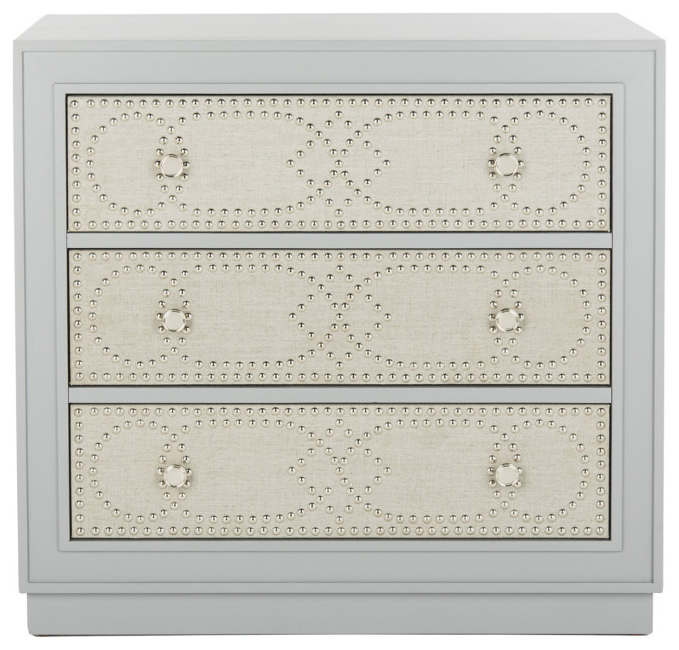 Wiley 3 Drawer Chest Light Grey   Transitional   Accent Chests And Cabinets   by Peachtree Fine Furniture  Houzz