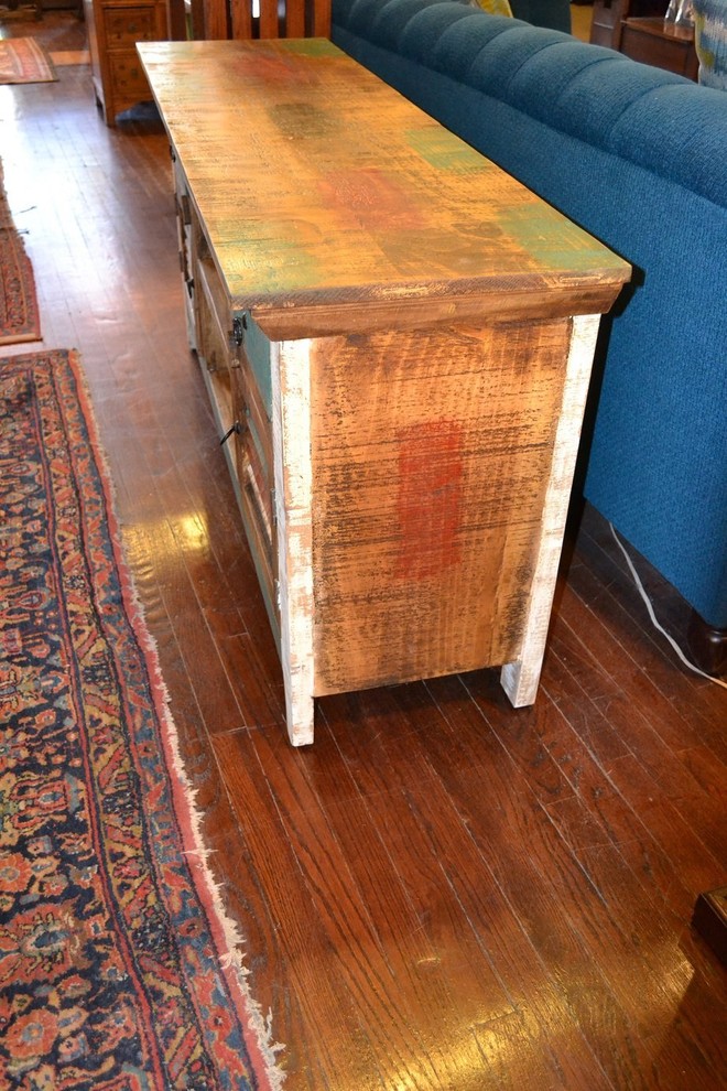 Reclaimed Solid Wood TV Console   Beach Style   Entertainment Centers And Tv Stands   by Crafters and Weavers  Houzz