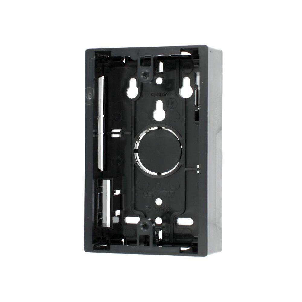 Leviton 1-Gang 1.45 in. Box Depth Surface Mount Back Box Black 42777-1EB