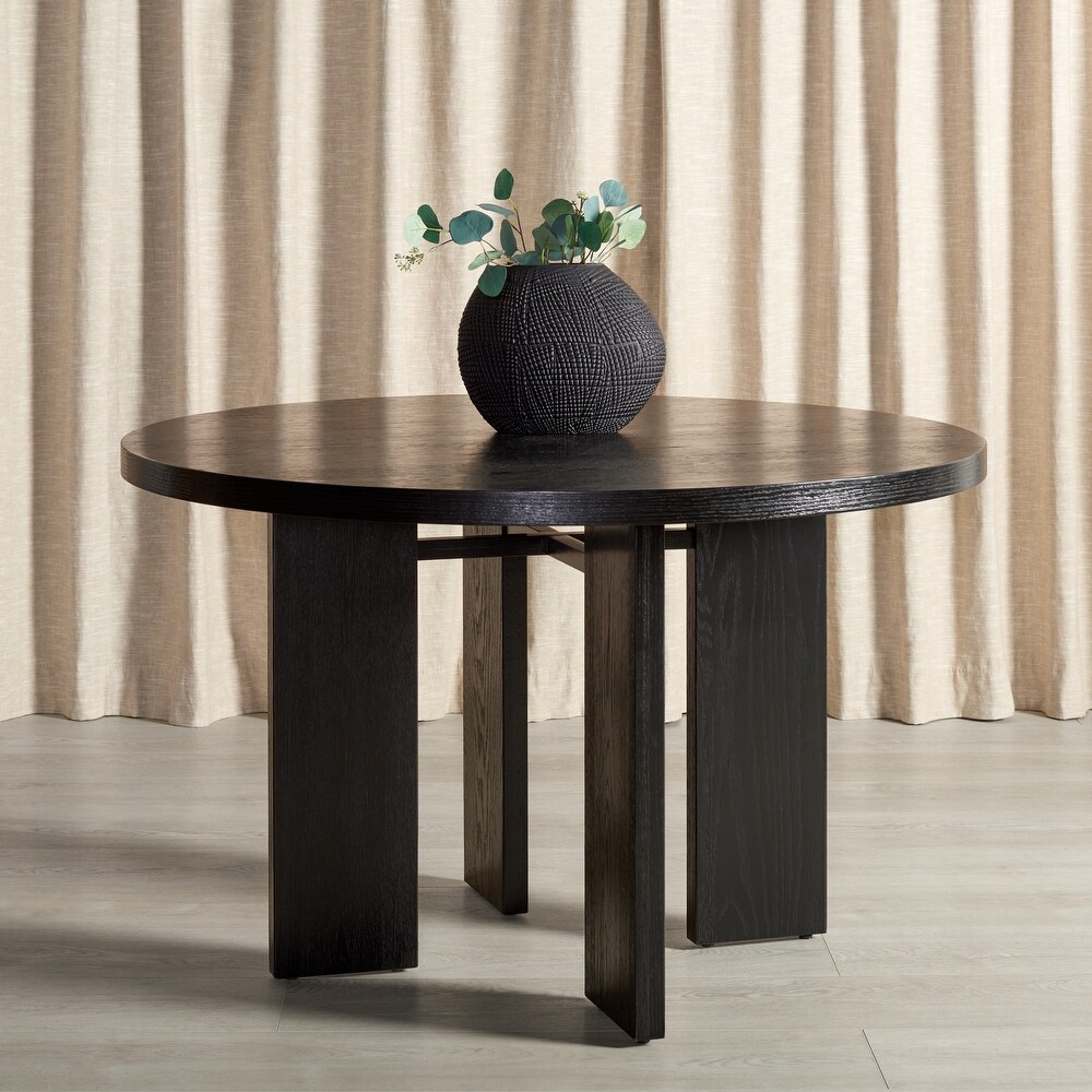 SAFAVIEH Couture Calamaria Round Wood Dining Table   47.75 IN W x 47.75 IN D x 30 IN H