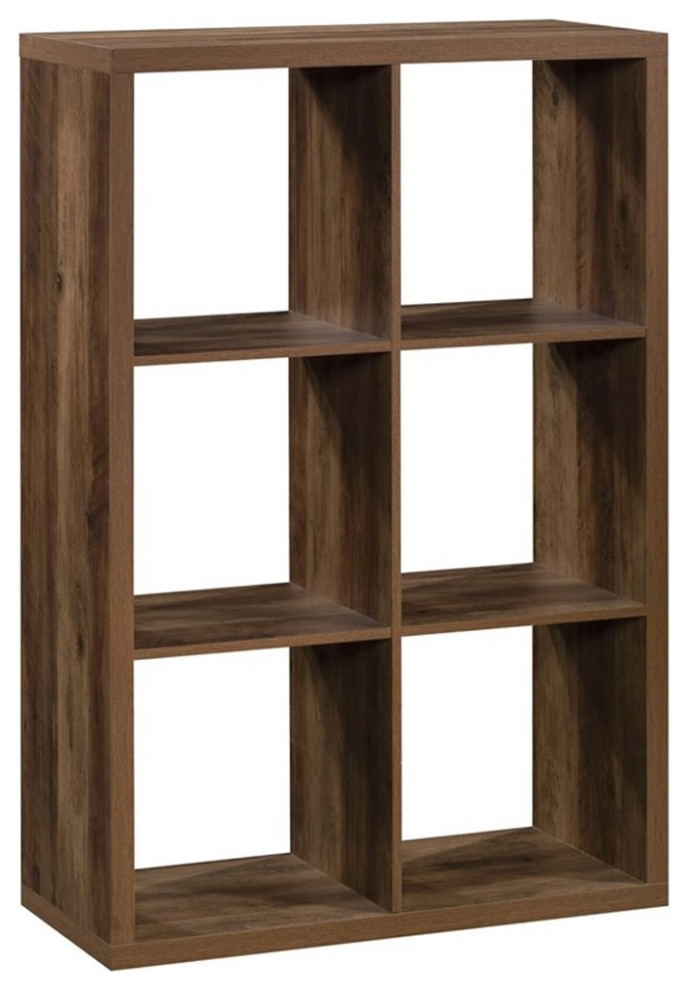 Sauder Miscellaneous Storage Engineered Wood 6 Cube Organizer in Rural Pine   Transitional   Bookcases   by Homesquare  Houzz