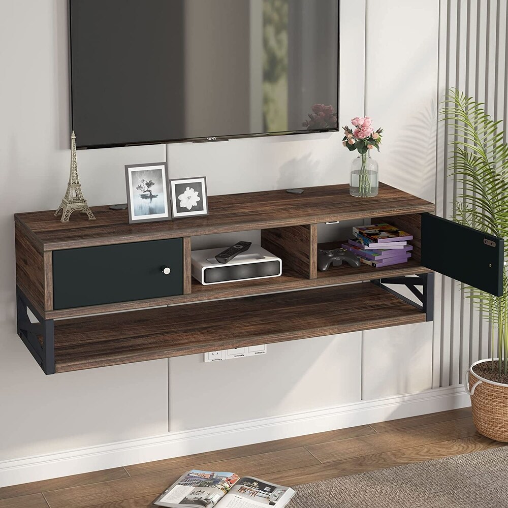 Floating TV Stand  3 Tier Wall Mounted Media Console TV Shelf   11.81\