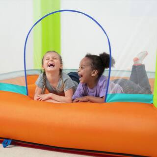 Bestway Jump And Soar Multicolor PVC Outdoor Indoor Inflatable Bounce House with Air Pump  Bag 53395E-BW