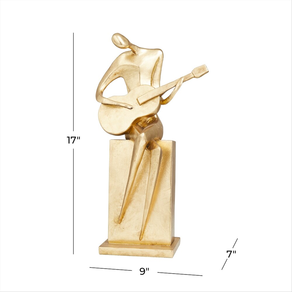 Gold Polystone Contemporary Musician Sculpture   9 x 7 x 17