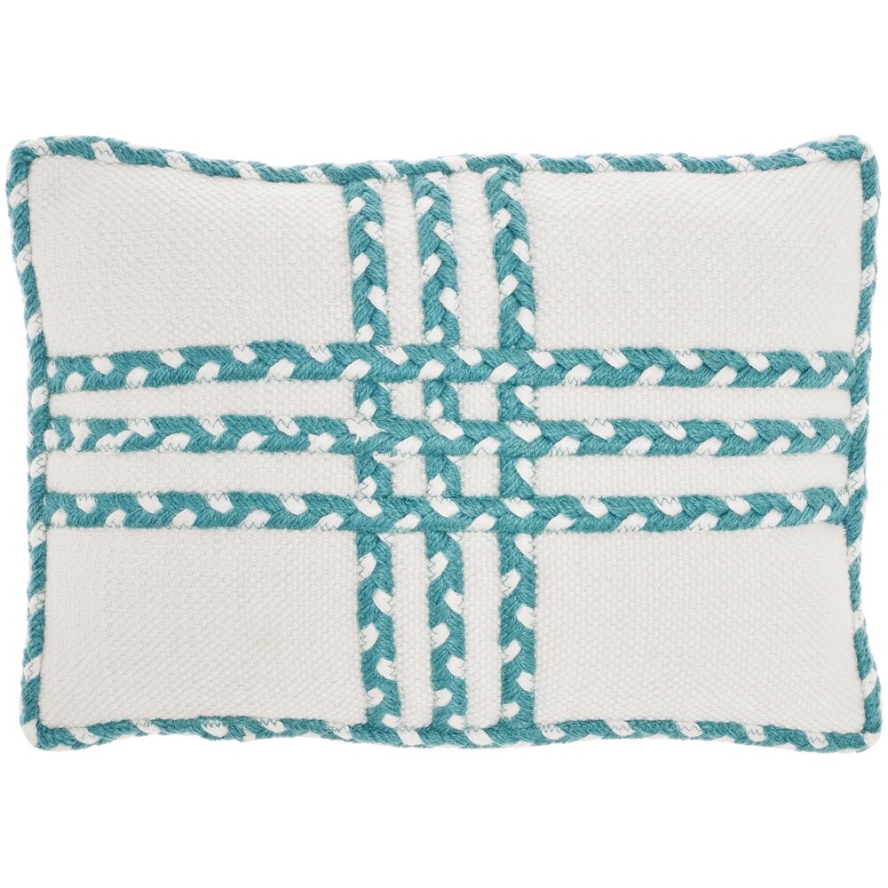 Mina Victory Outdoor Pillows Criss Cross Braids 14\