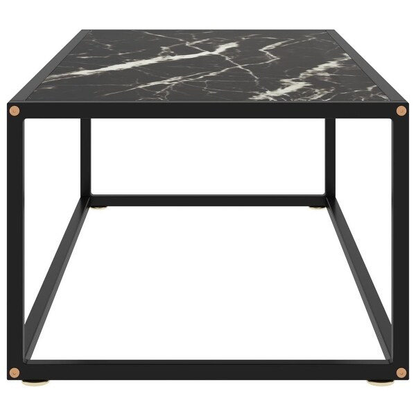 vidaXL Coffee Table Black with Black Marble Glass 39.4