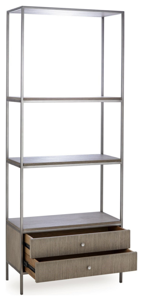 Silver Oak Steel Framed Bookcase  Andrew Martin Rufus   Contemporary   Bookcases   by Oroa   Distinctive Furniture  Houzz