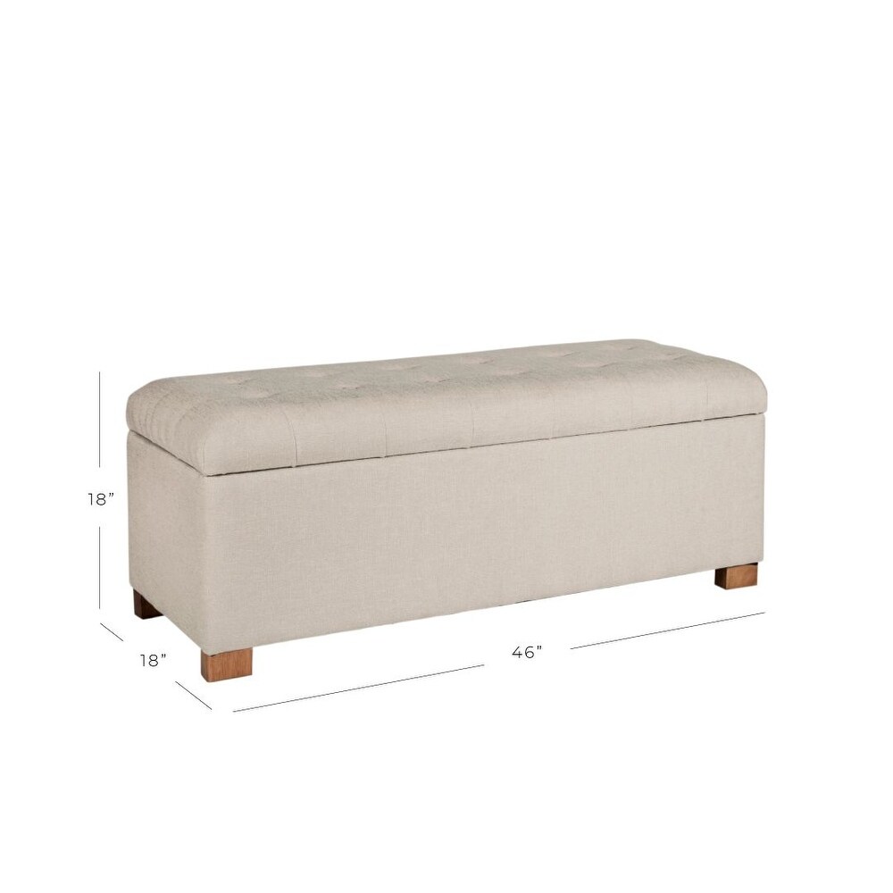 Porch   Den Camero Beige Tufted Storage Bench