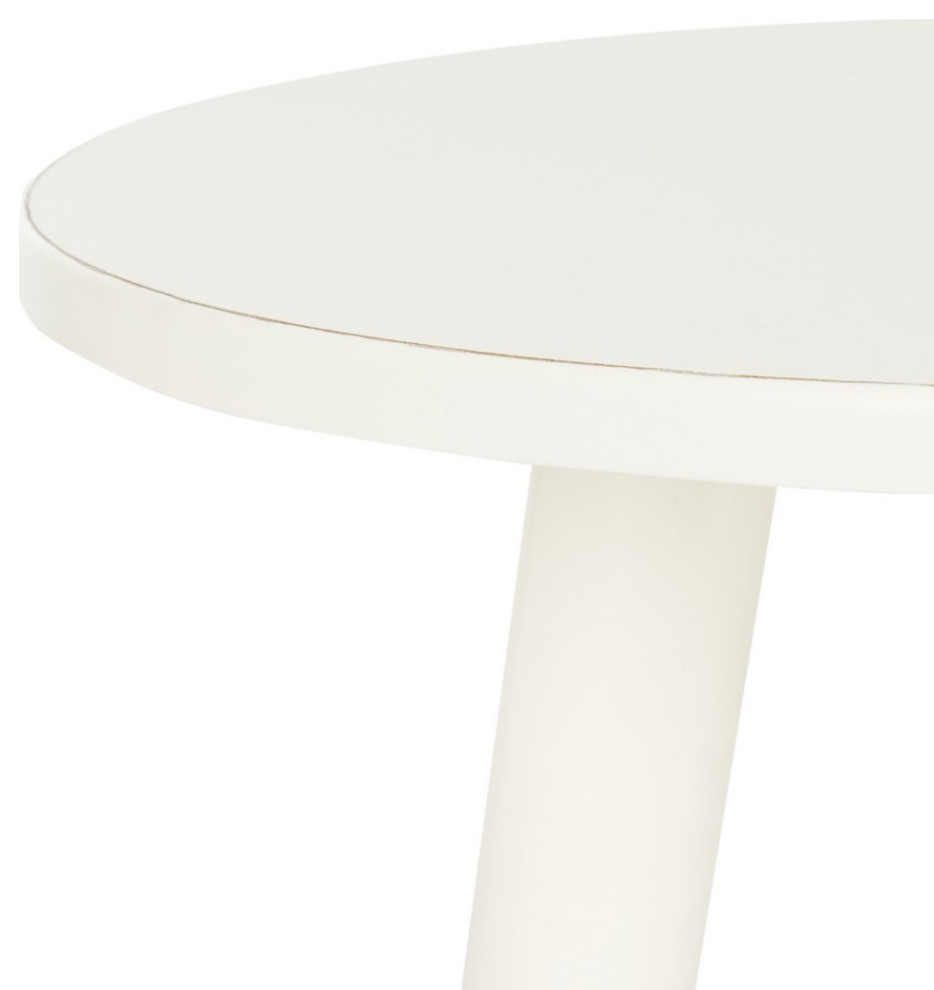 Niles Round Accent Table Vintage White   Midcentury   Side Tables And End Tables   by Peachtree Fine Furniture  Houzz