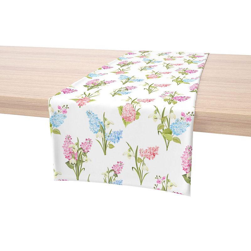 Table Runner， 100% Polyester， 14x108， Garden Grown Flowers