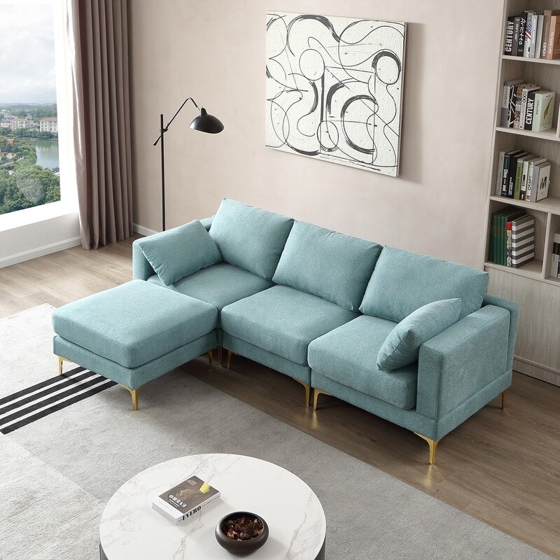 4 Piece Leisure Free Combination Sofa with 2 Pillows