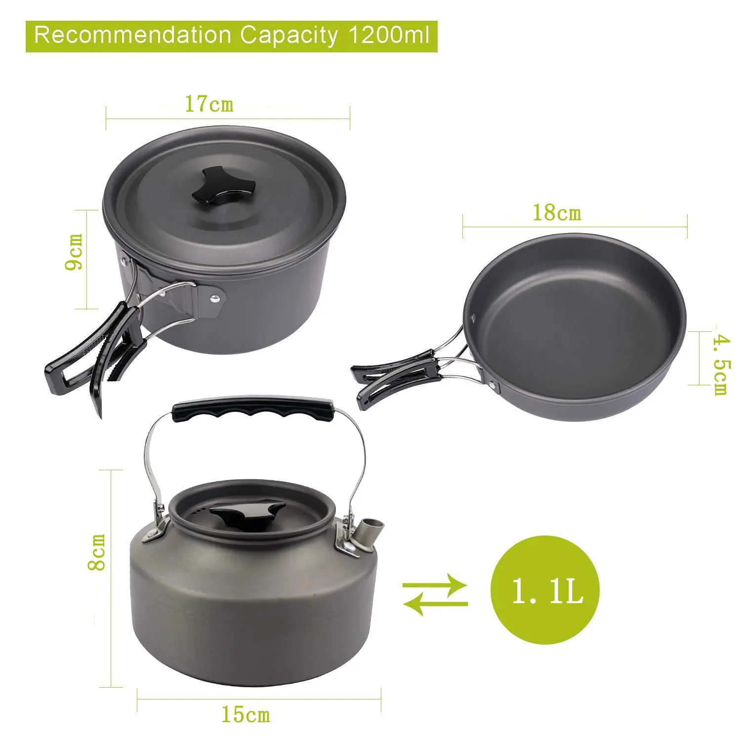 Custom logo 2 3 people camping Aluminium alloy kit cooker Hiking outdoors set portable camping cookware