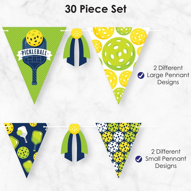 Big Dot Of Happiness Let x27 s Rally Pickleball Diy Birthday Or Retirement Party Pennant Garland Decoration Triangle Banner 30 Pieces