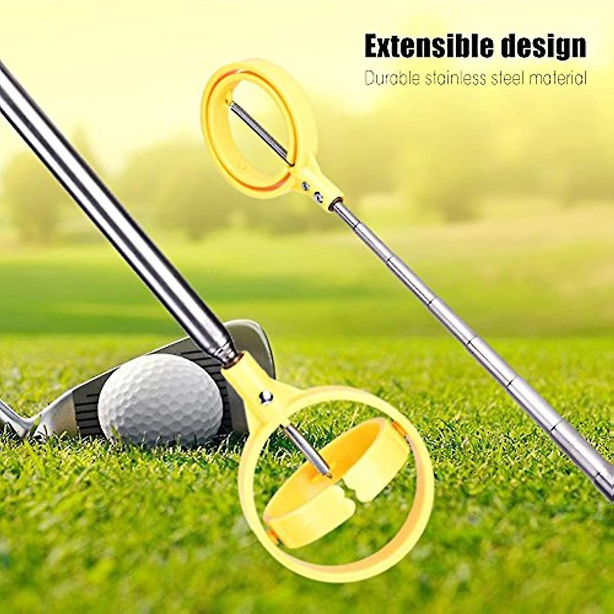 Ball Retriever Telescopic Practical Ball Pick Up Picker Pick Up Tool Device Retriever Scoop Ball Accessories (yellow)