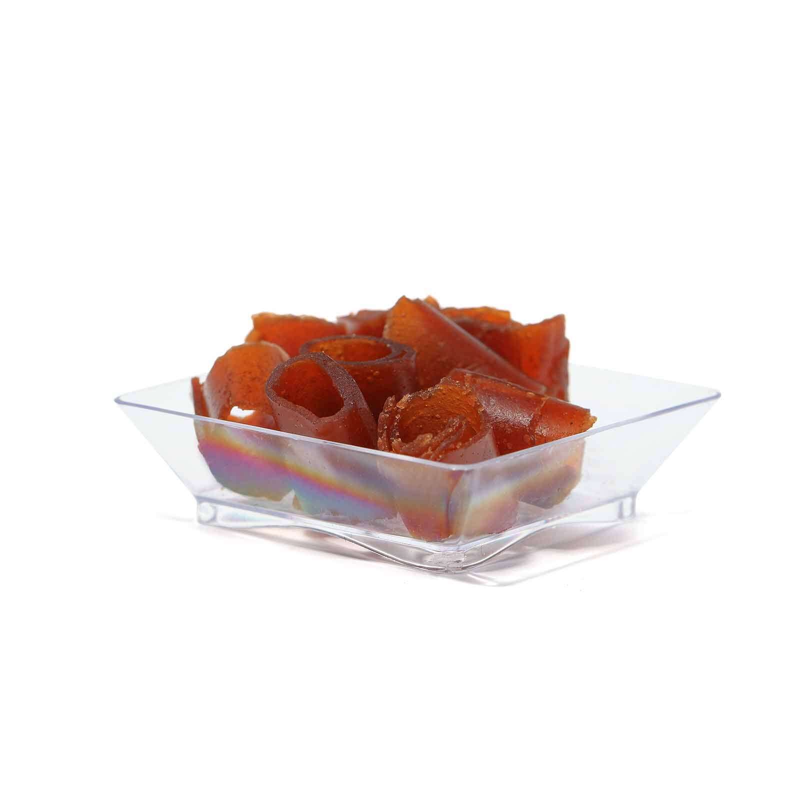 50 Pack Clear Mini Modern Square Plastic Appetizer Plates, Disposable Dessert Bowls 2