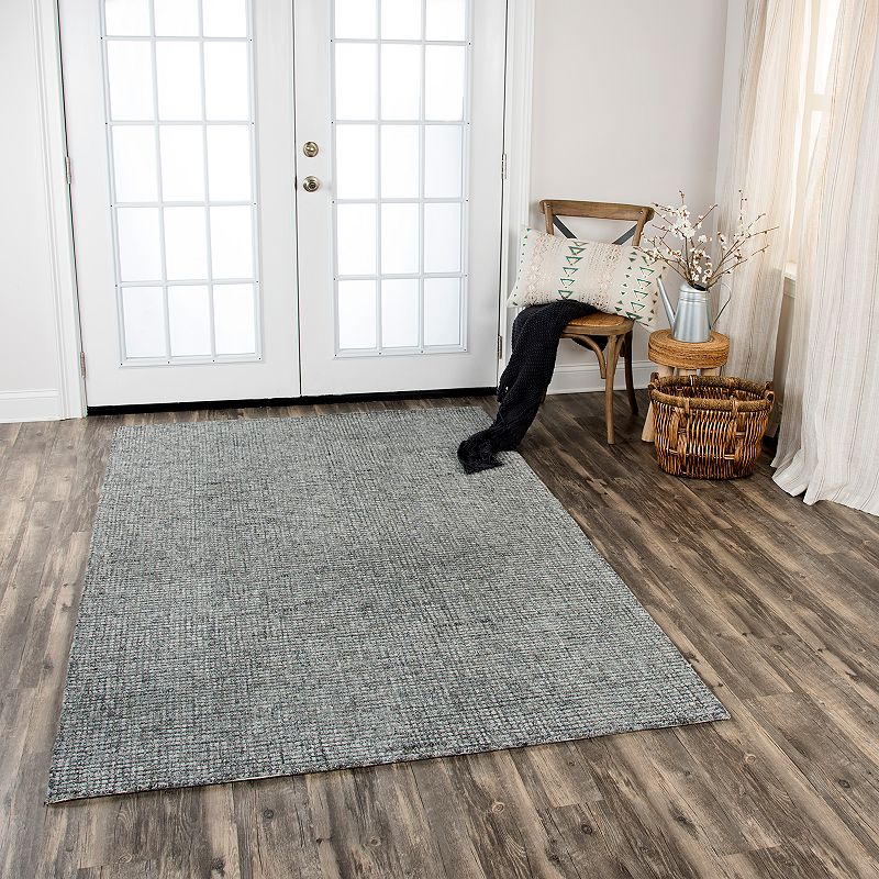 Rizzy Home Tammy Talbot Dark Gray and White Rug