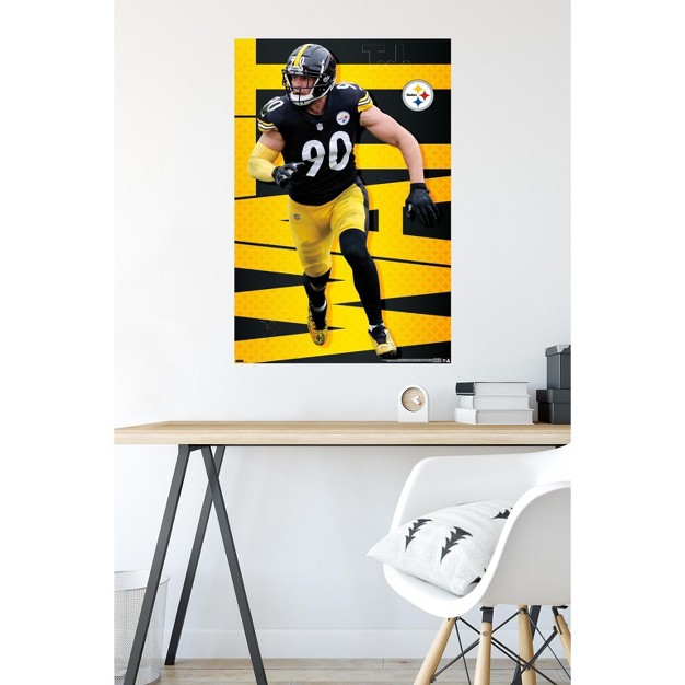 Trends International Nfl Pittsburgh Steelers T j Watt 21 Unframed Wall Poster Prints