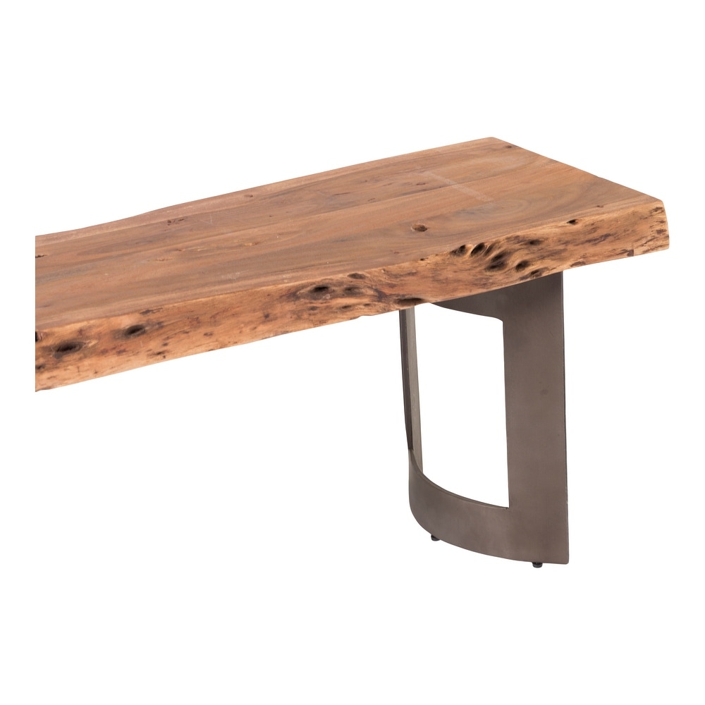 Aurelle Home Bennett Rustic Farmhouse Live Edge Bench