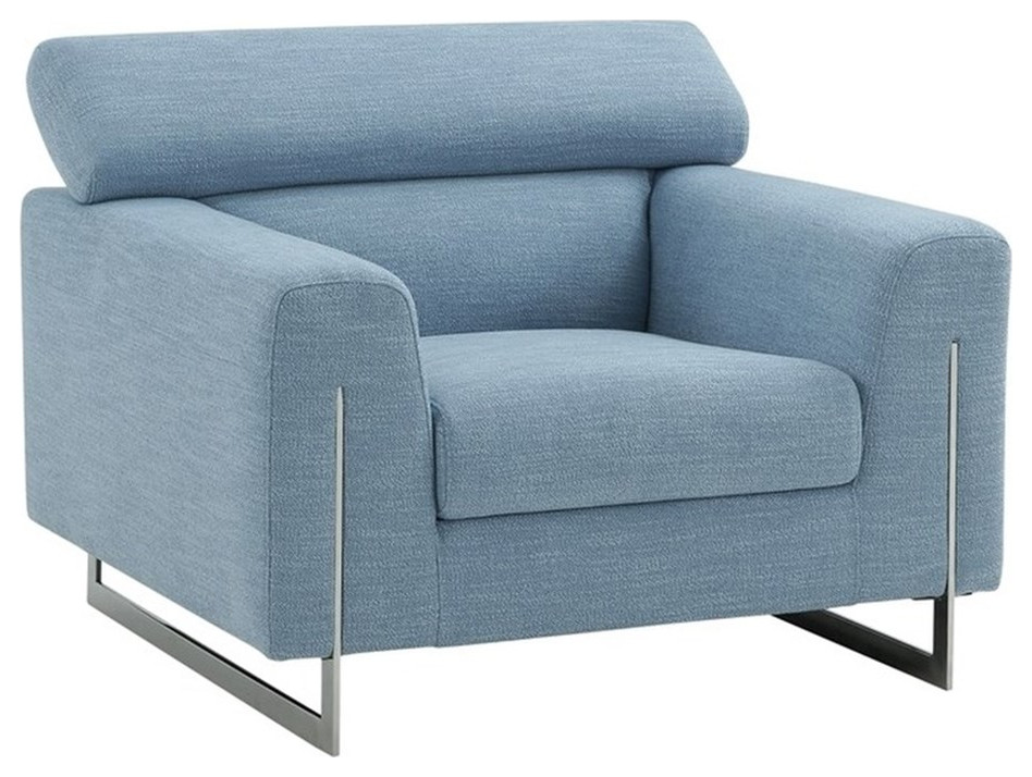 Pasargad Home Serena Modern Lounge Chair Blue   Contemporary   Armchairs And Accent Chairs   by Homesquare  Houzz