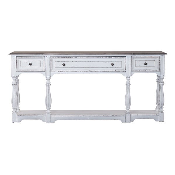 Magnolia Manor Antique White Weathered Bark 72 Inch Hall Console Table