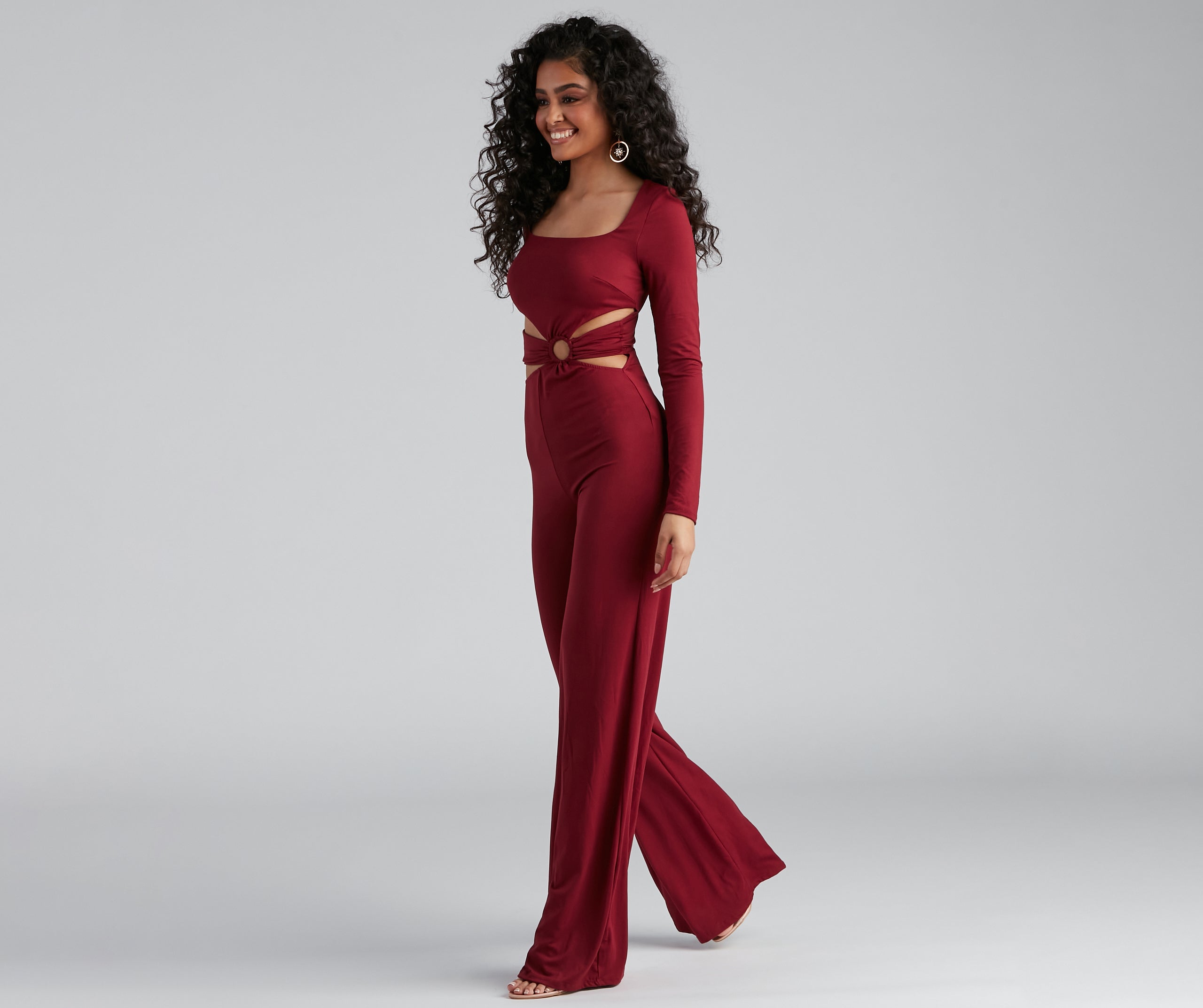 Stylish Affair O-Ring Wide Leg Jumpsuit