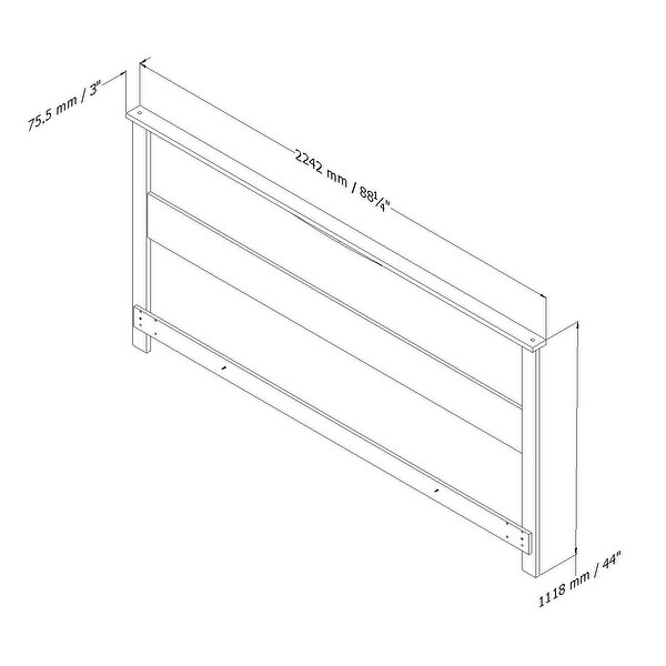 King size Contemporary Headboard in White Wood Finish - - 29063327