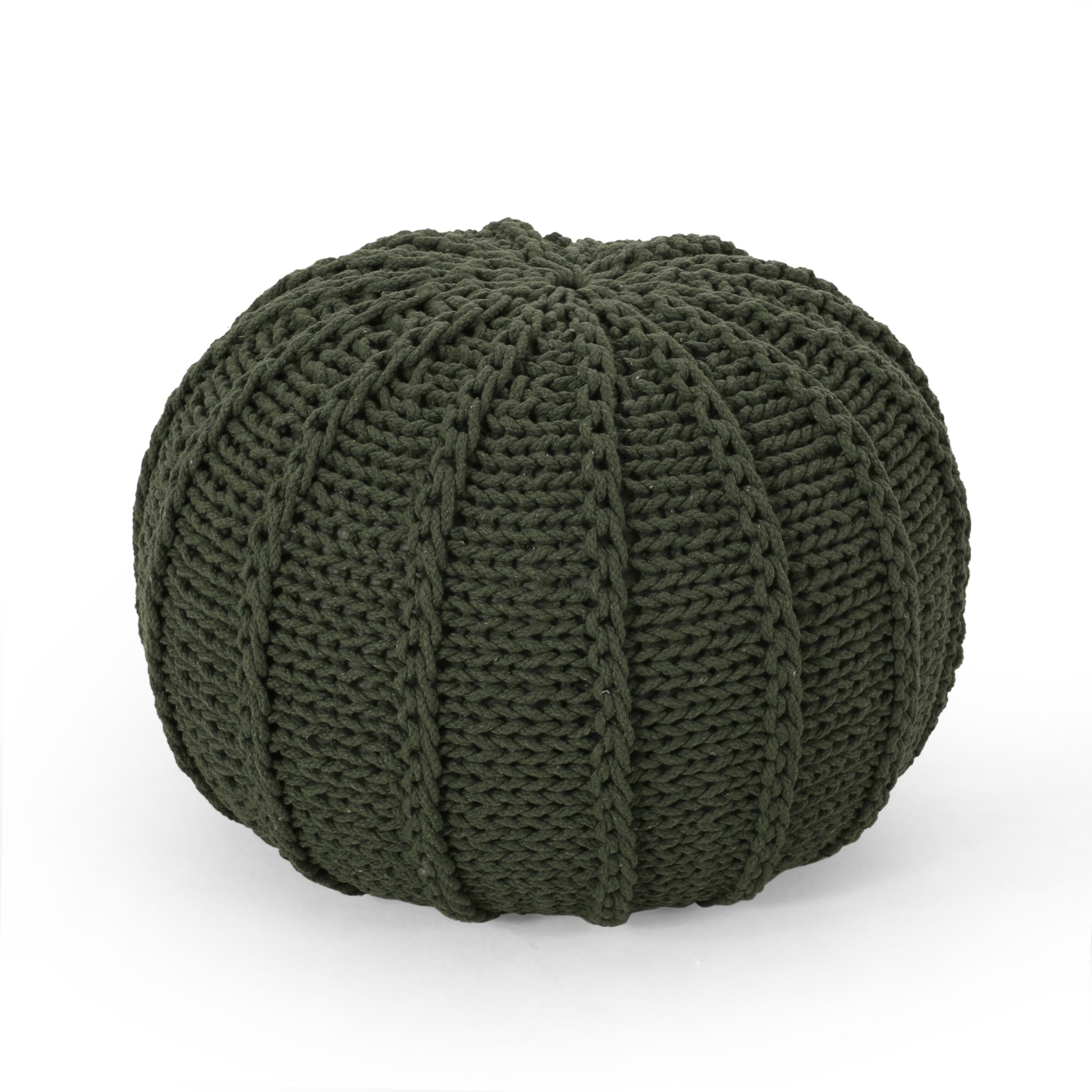 Agatha Modern Knitted Cotton Round Pouf