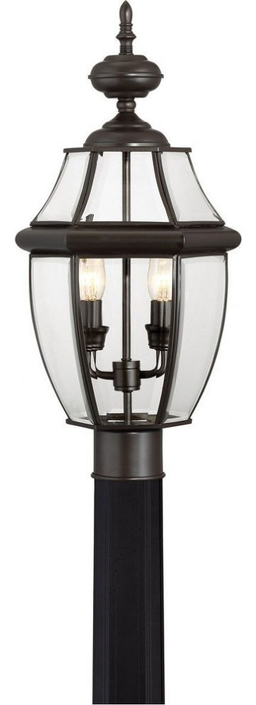 Quoizel Lighting   Newbury   2 Light Large Post Lantern Medici Bronze Finish   Traditional   Post Lights   by ShopFreely  Houzz