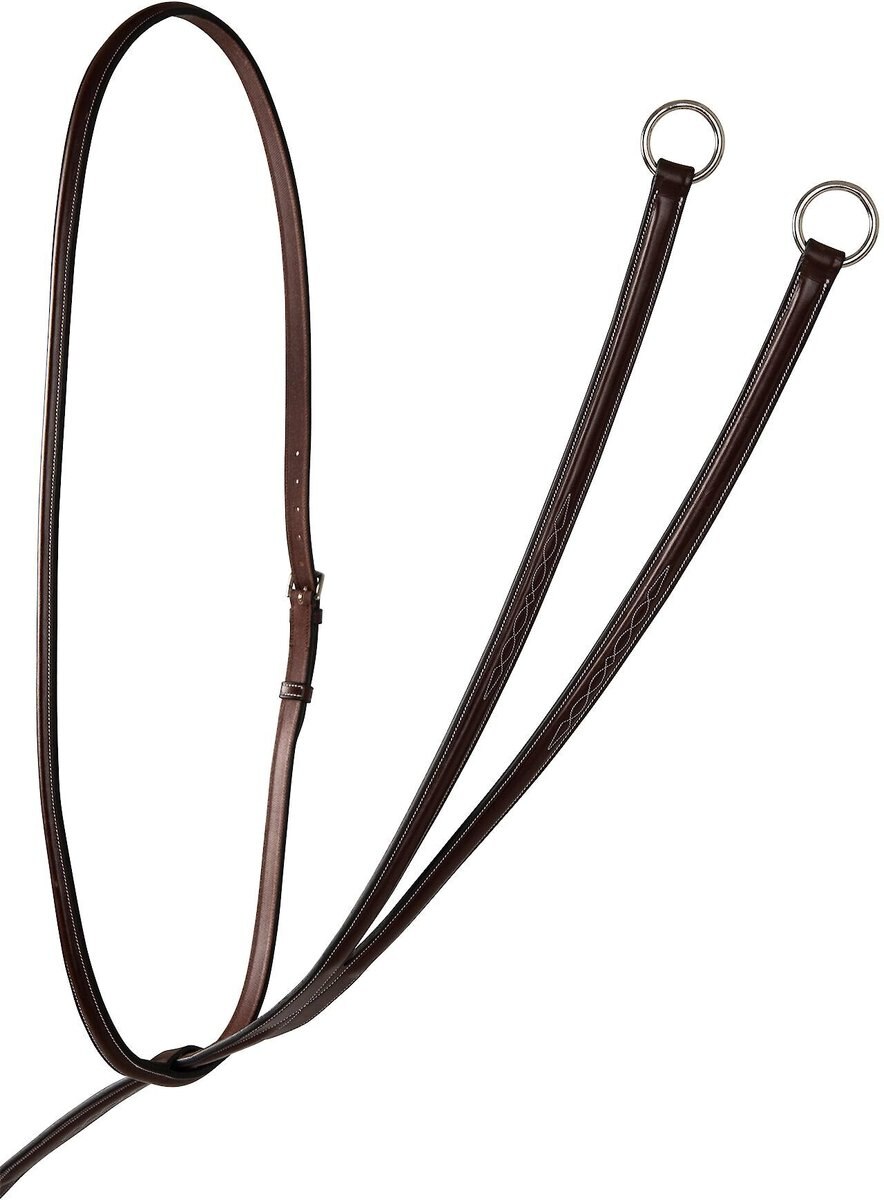 Huntley Equestrian Sedgdwick English Leather Fancy Stitched English Running Martingale， Brown， Full