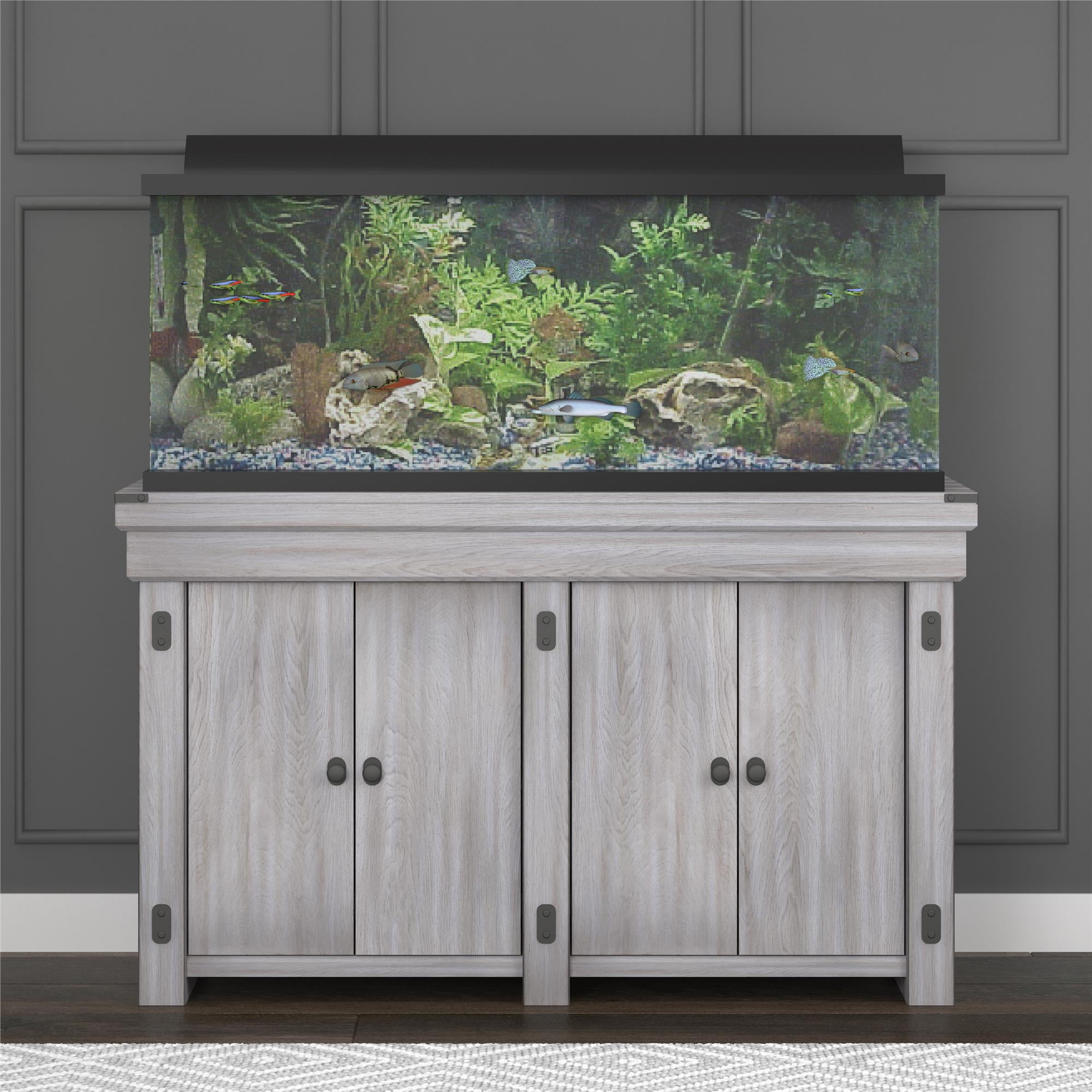 Flipper by Ollie and Hutch Wildwood 55 Gallon Aquarium Stand， Rustic White