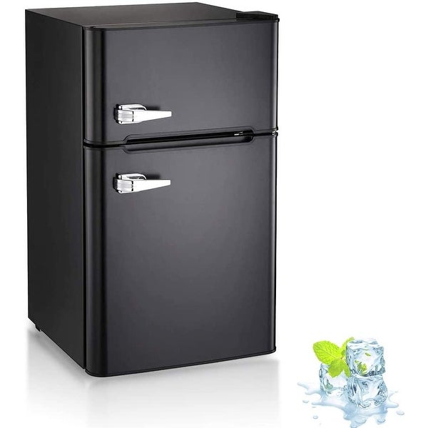 3.2 Cu.Ft Freestanding Compact Refrigerator with Freezer，2 Doors