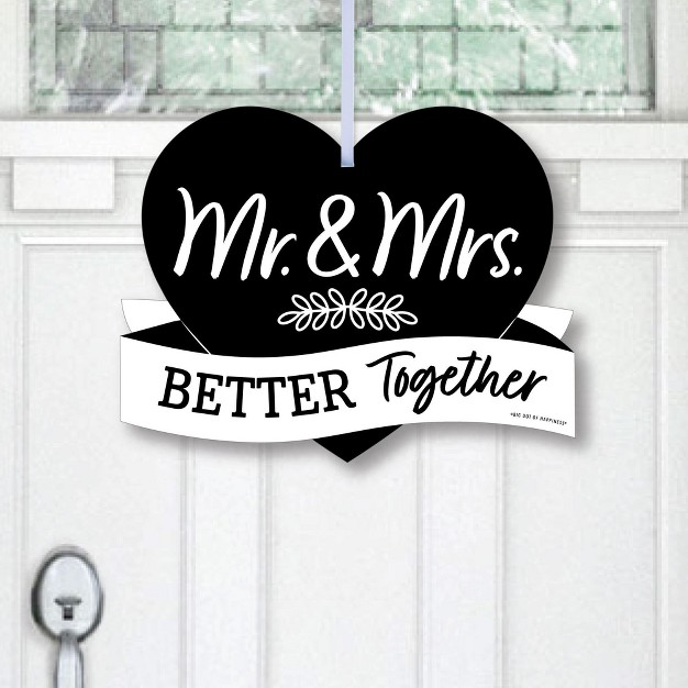 Big Dot Of Happiness Mr And Mrs Hanging Porch Black And White Wedding Or Bridal Shower Outdoor Decorations Front Door Decor 1 Piece Sign