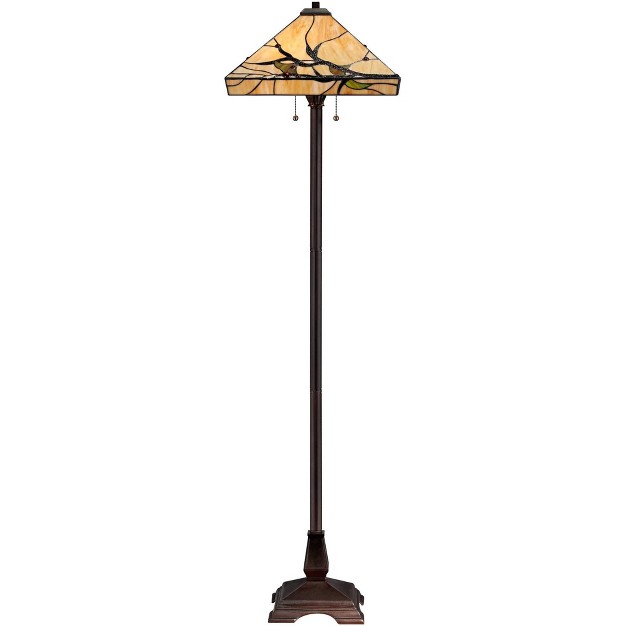 Tall Bronze Handcrafted  Style Stained Glass For Living Room Reading Bedroom colors May Vary