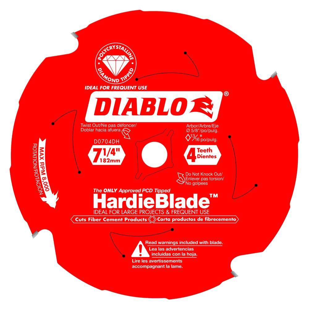 Diablo Tools 7-1/4 x 4 Tooth (pieceD) Fiber Cement HardieBlade