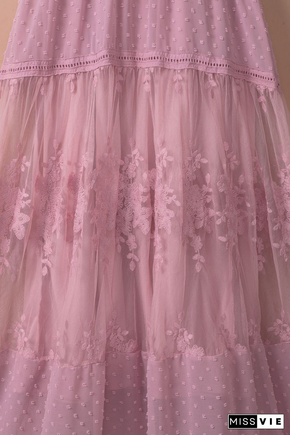 Pink Luminous Dawn Lace Gown