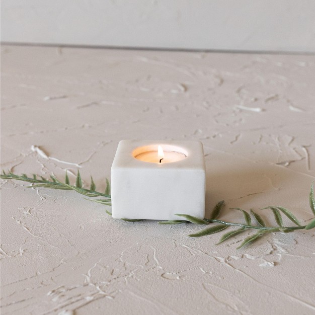 White Marble Tealight Holder By Foreside Home amp Garden