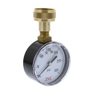 JONES STEPHENS 300 psi Water Test Gauge with 34 in. Hose Connection J66300