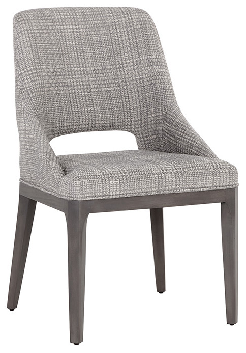 Estrada Dining Chair Light Grey Oak Naya Check Light Grey  Grey   Transitional   Dining Chairs   by Sunpan Modern Home  Houzz