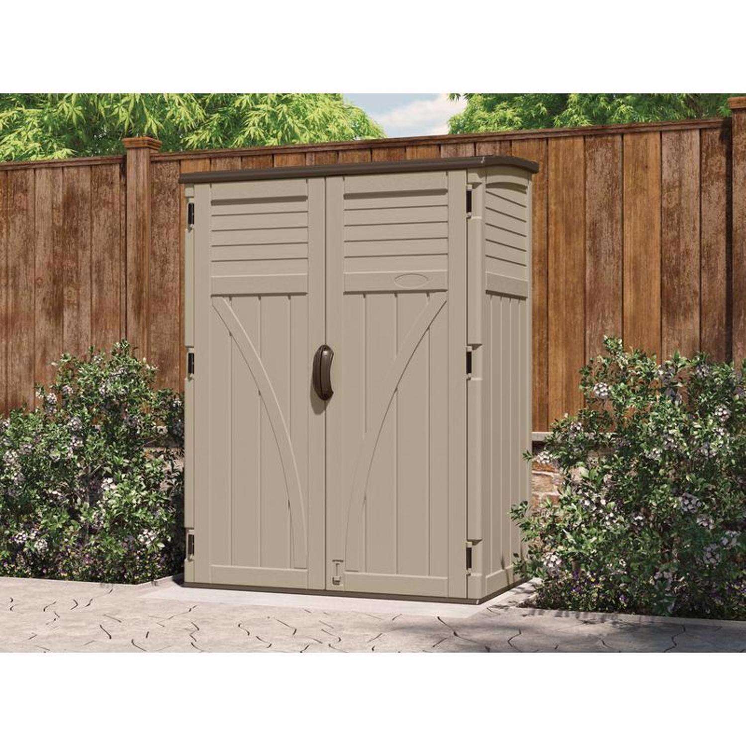 Suncast 4 ft. x 2 ft. Resin Vertical Storage Shed with Floor Kit