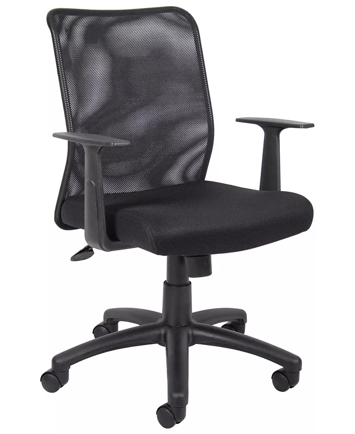 Boss Office Products Budget Mesh Task Chair W  T-Arms